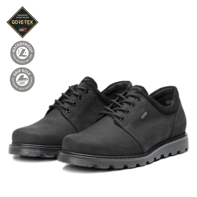 AITA Men's GORE-TEX® DERBY SHOES 530 Black w/bl.suede