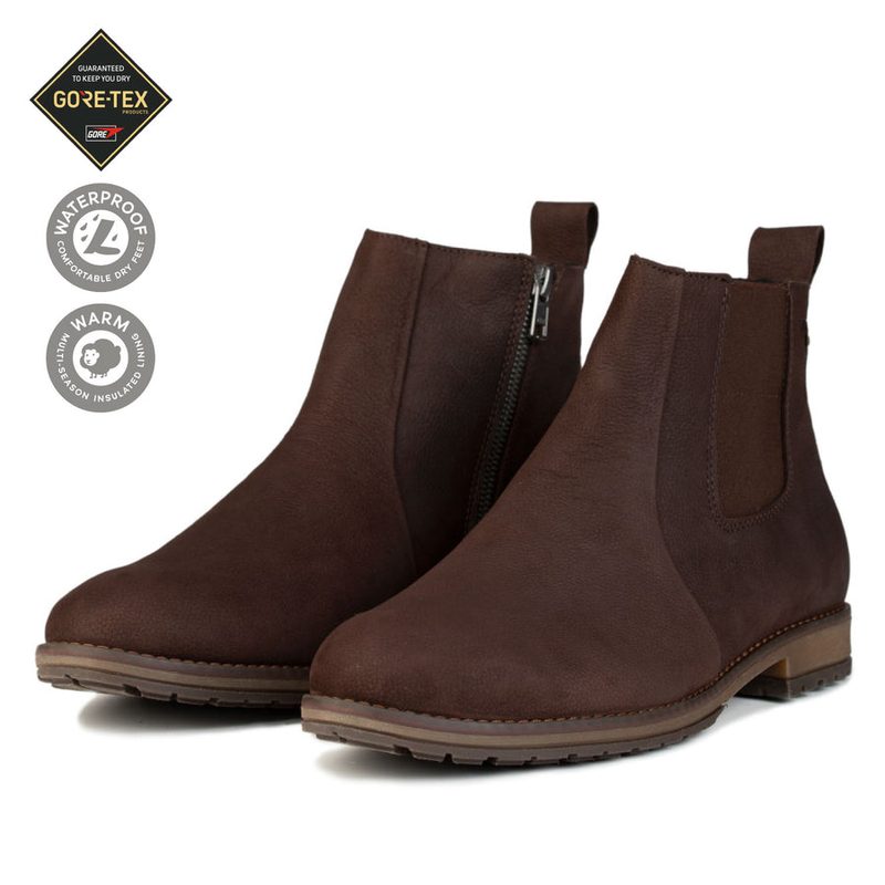 KAARRE Men's GORE-TEX® CHELSEA BOOTS 502 Bark rugged nubuck